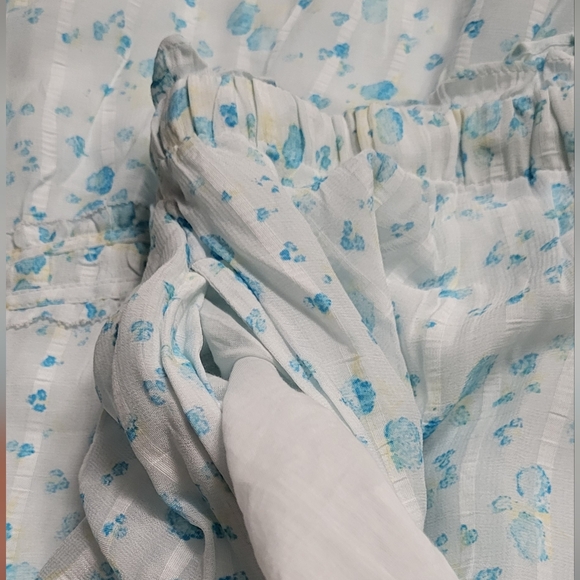 Free People Light Blue Floral Wide-Leg Palazzo Pants - Picture 9 of 16